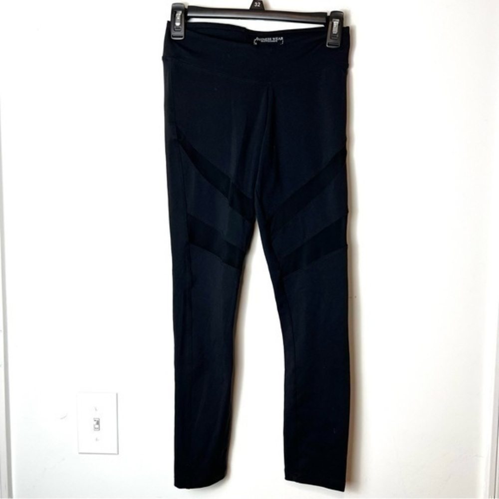 JFitness Wear leggings womens size medium black mesh panel workout